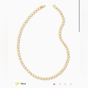 Kendra Scott Carmen Gold Tennis Necklace in White Crystal